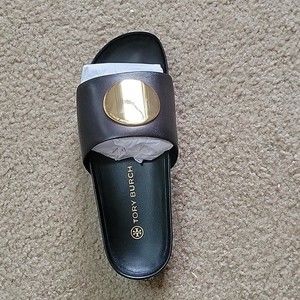 Tory Burch Patis Leather Platform Slide Sandals Sz 9